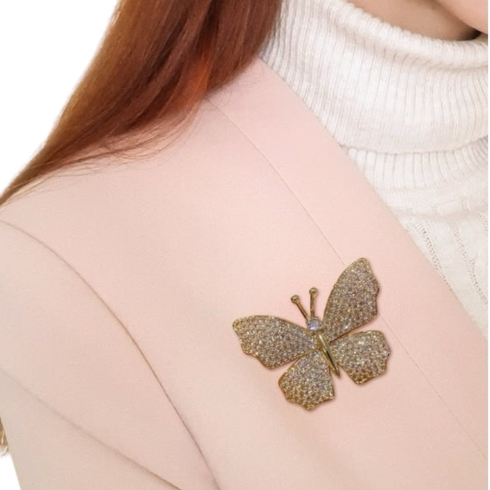 Butterfly Brooch with Rhinestone - Picture 3 of 7